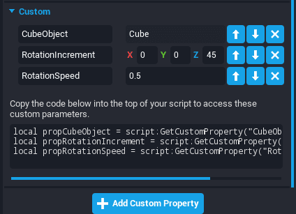 Custom Properties on Cube