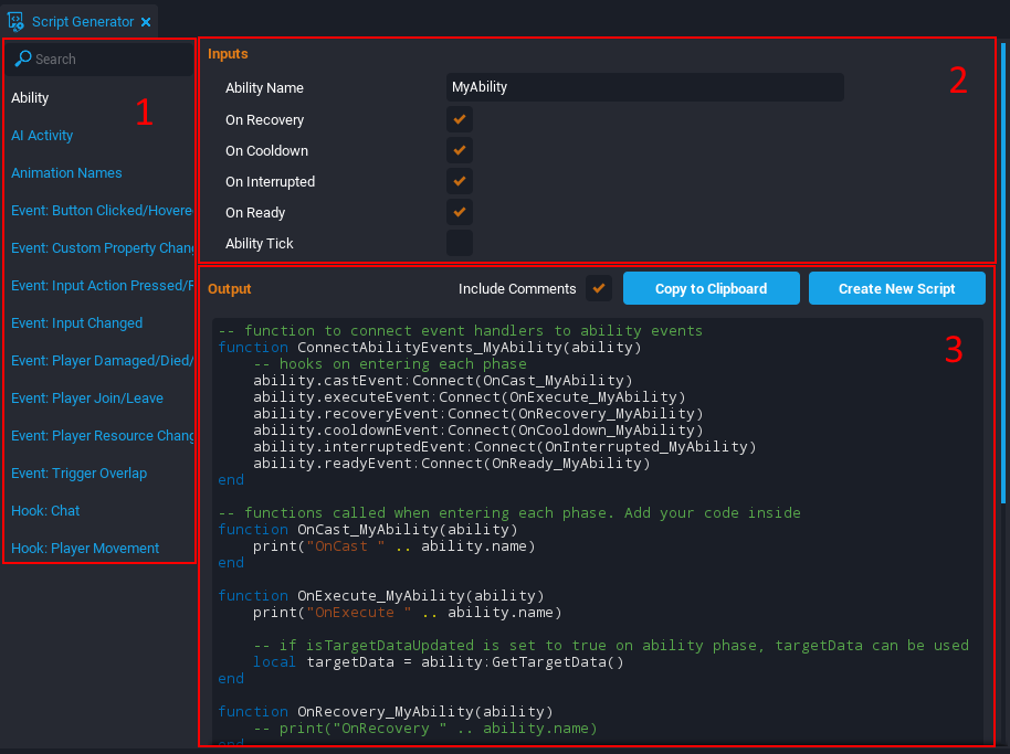 Script Generator Reference - Core Documentation